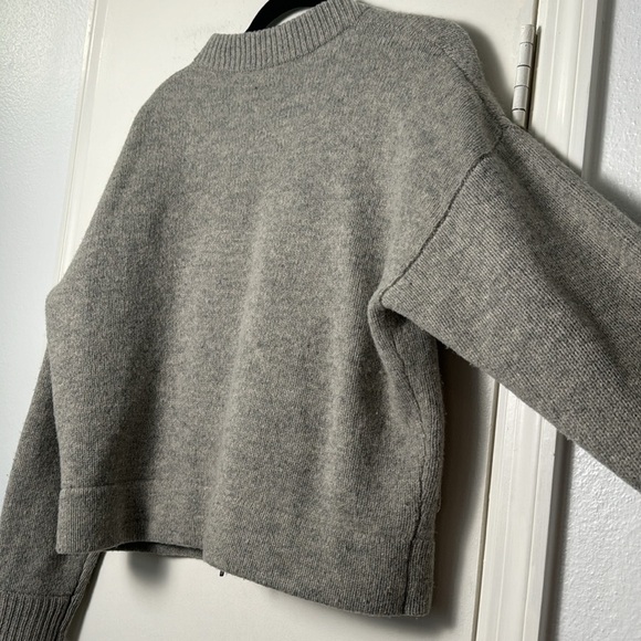 Madewell Gray 100% Wool Zip Up Sweater Cardigan Size Medium - See Description - Picture 10 of 10